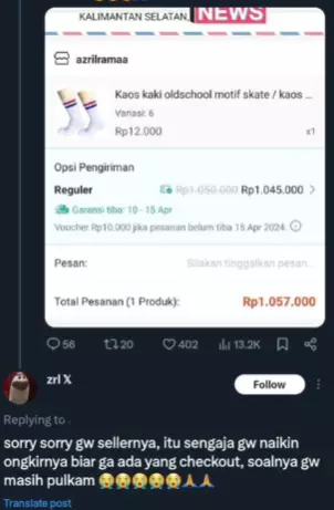 penjual online tanggapi © X penjual online tanggapi © X