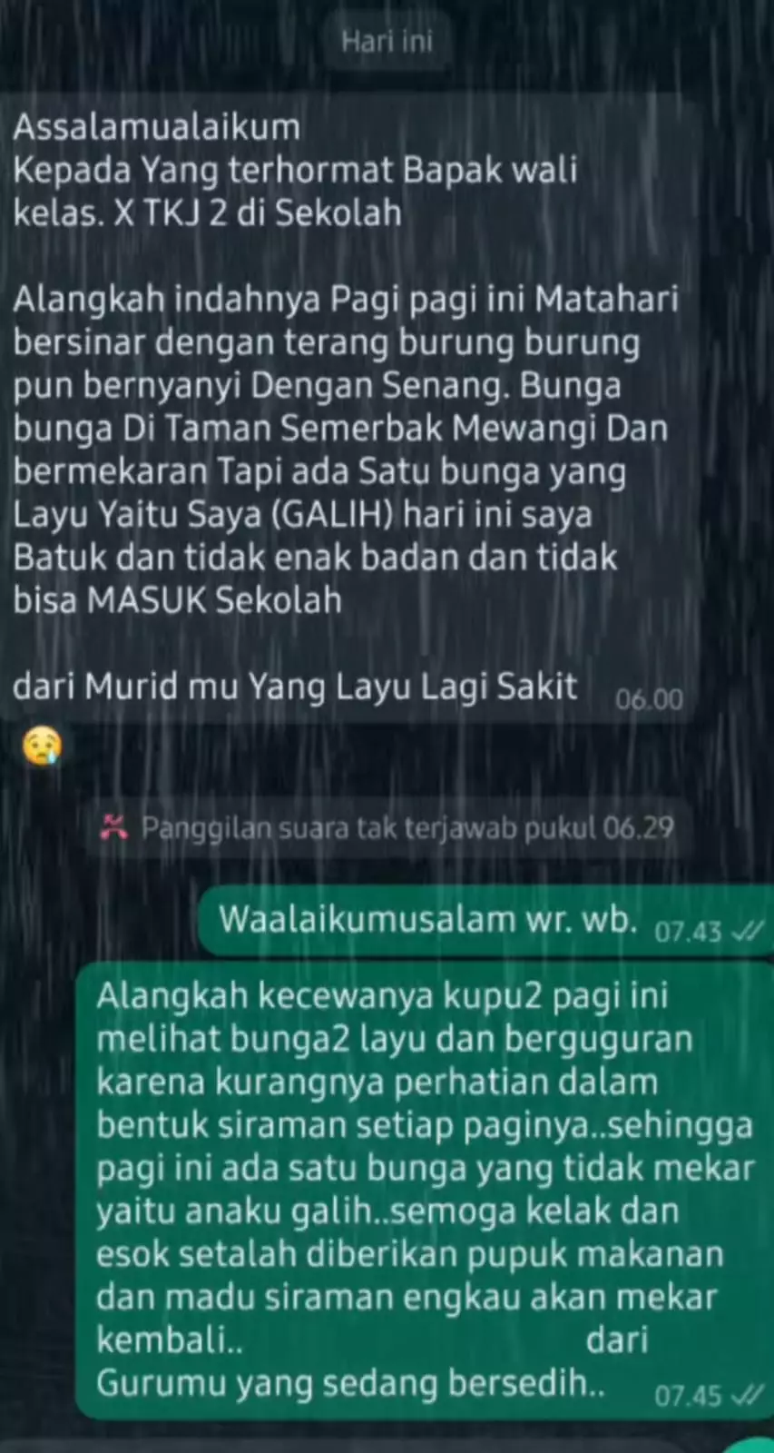 tanggapi siswa izin © Instagram tanggapi siswa izin © Instagram