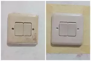 Tak dicuci air, trik bapak-bapak basmi kerak di sakelar stop kontak jadi kinclong pakai 1 bahan dapur