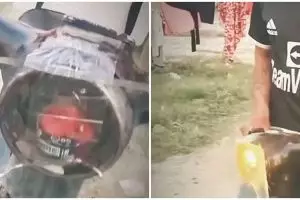 Kena angin auto gelap, lifehack nyeleneh pria atasi lampu motor rusak ini simpel tapi bikin rawan