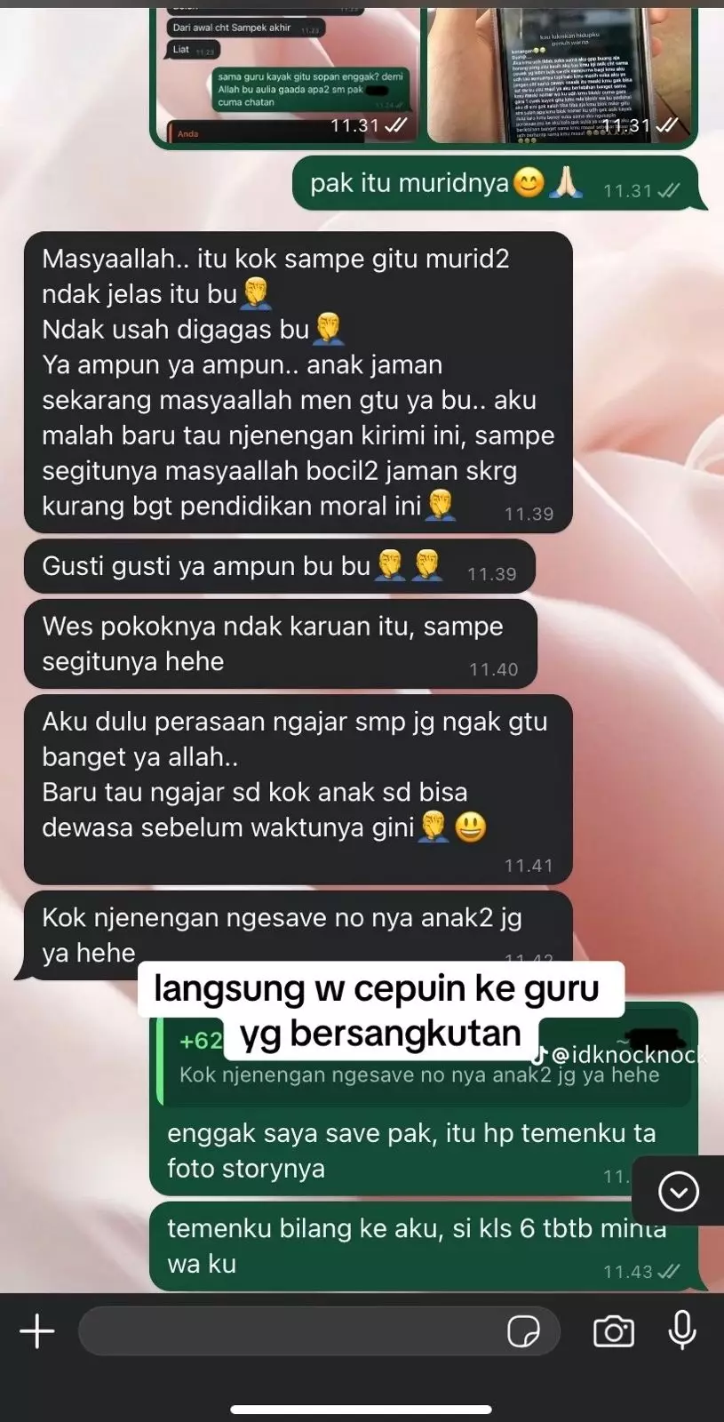 kisah guru dilabrak anak sd gegara cemburu © TikTok