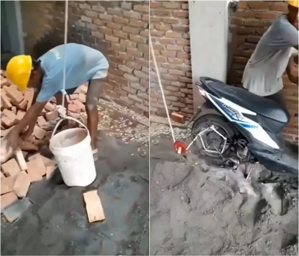 Lifehack nyeleneh kuli angkut bahan bangunan Instagram