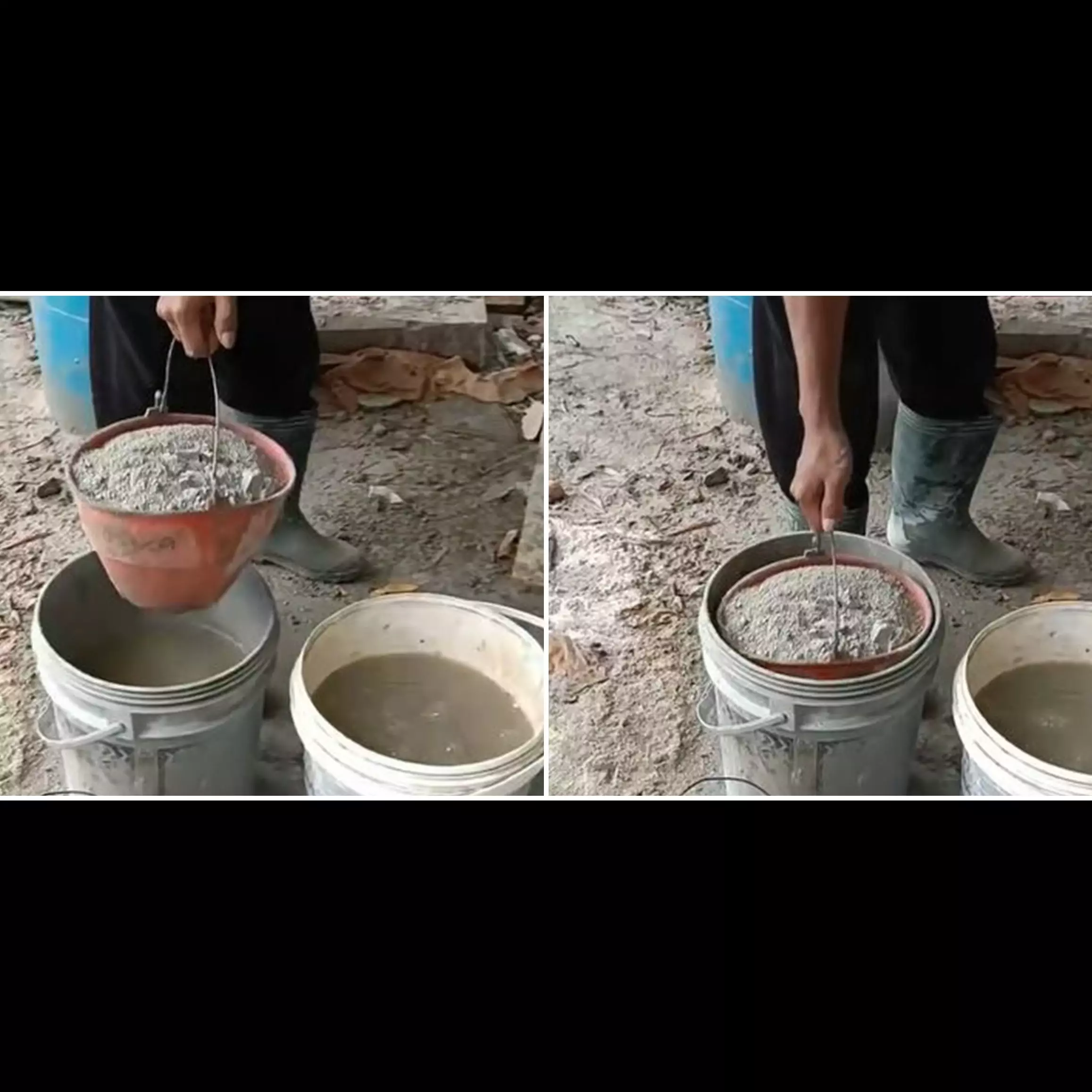 Kreatifnya tukang tak ada lawan, life hack nyeleneh mengaduk semen ini nggak perlu pakai mixer