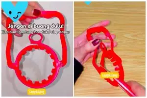 Aksi pria tunjukkan fungsi lain pegangan galon ini kreatif abis, hasilnya bisa bikin dapur tampak rapi
