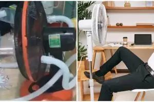 Bak alat dari masa depan, lifehack nyeleneh membuat kipas angin dingin ini desainnya terlalu effort