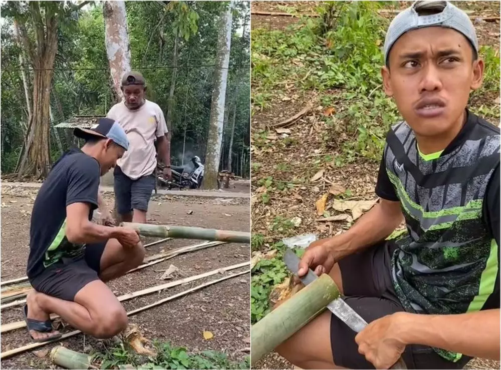 Lifehack nyeleneh membelah bambu efektif TikTok