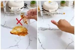 Bukan diseka lap basah, ini trik bersihkan tumpahan kecap di lantai pakai 1 alat dapur