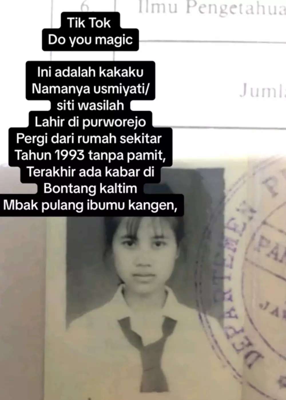 cari anak hilang © TikTok cari anak hilang © TikTok