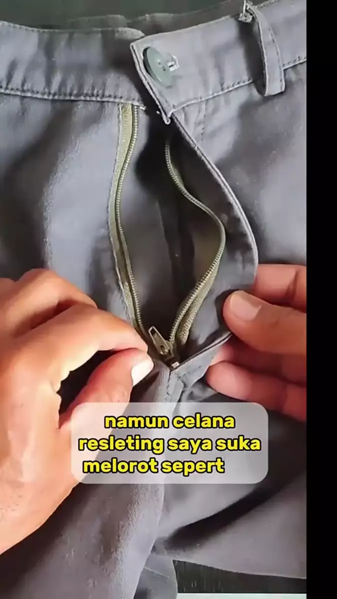 resleting celana turun terus pakai 1 alat dapur © 2024 brilio.net