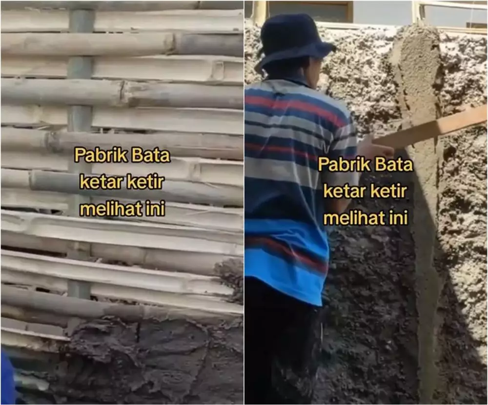 Lifehack nyeleneh pria bangun tembok pakai rangka bambu Instagram Lifehack nyeleneh pria bangun tembok pakai rangka bambu Instagram