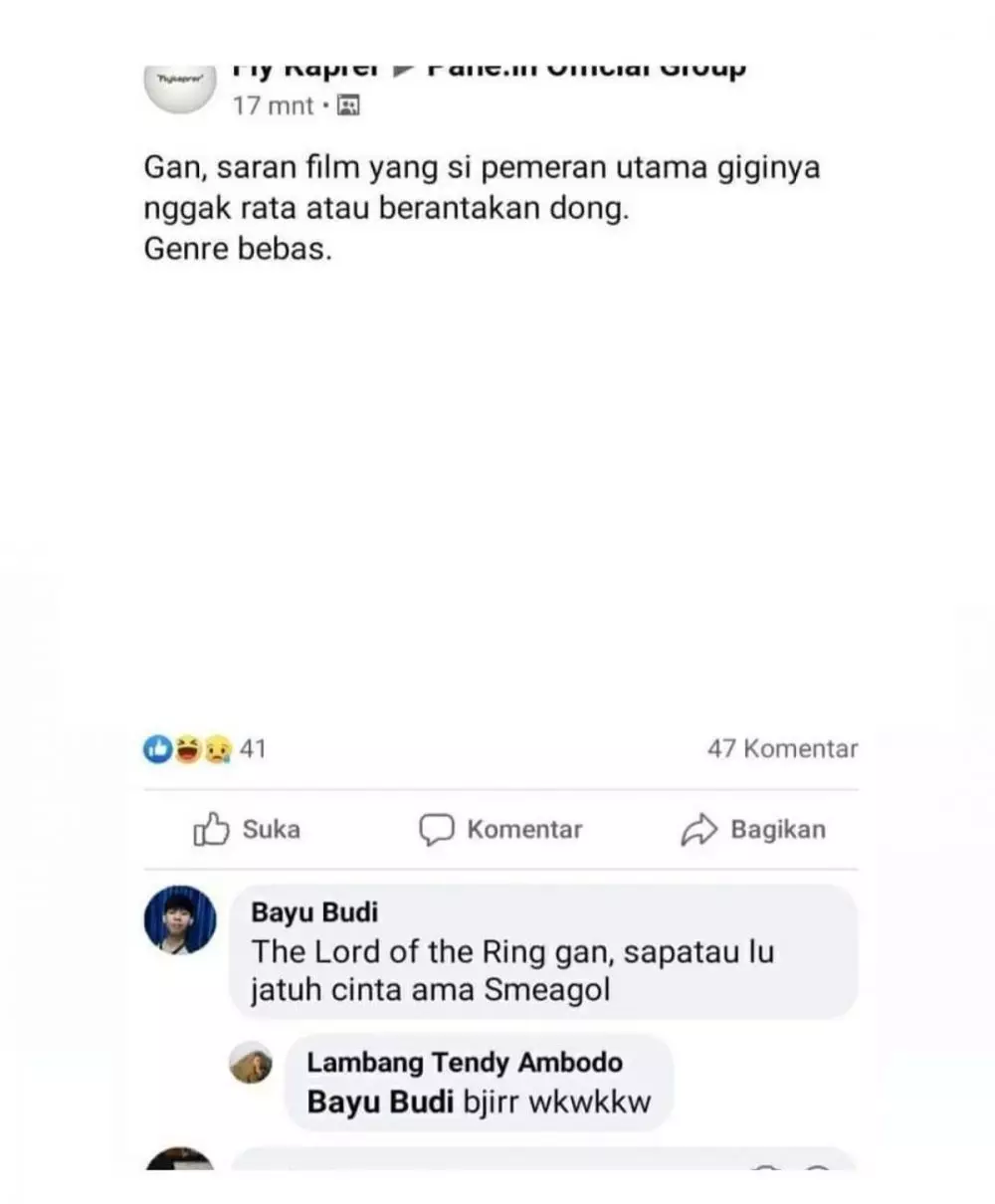 komentar status Facebook ini keterlaluan © Instagram