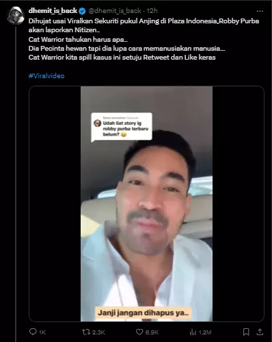 Kronologi satpam Plaza Indonesia © Instagram Kronologi satpam Plaza Indonesia © Instagram