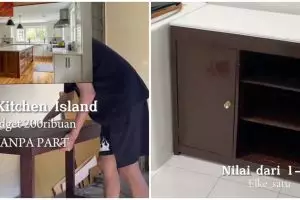 Cuma pakai barang bekas, 9 cara bikin kitchen island dapur modal Rp 200 ribu bisa jadi meja serbaguna