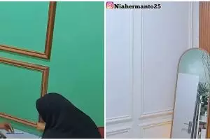 Tak perlu pakai tukang, 11 cara makeover kamar rumah subsidi jadi American Classic pakai wall moulding