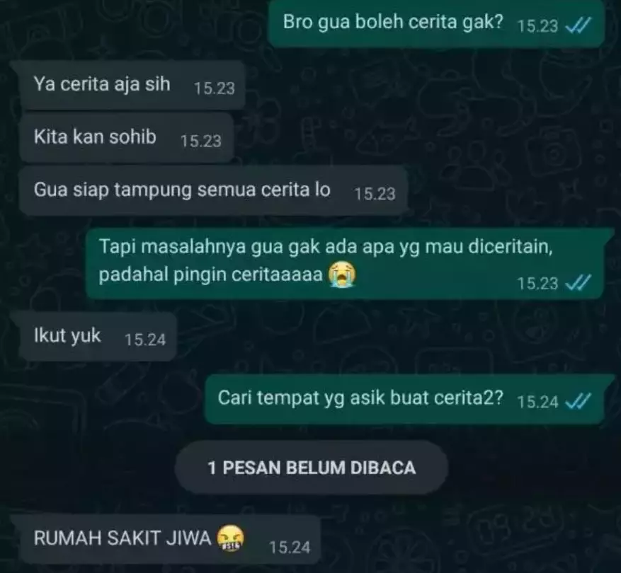 teman waktu curhat ini bikin nggak bisa berkata-kata © Instagram
