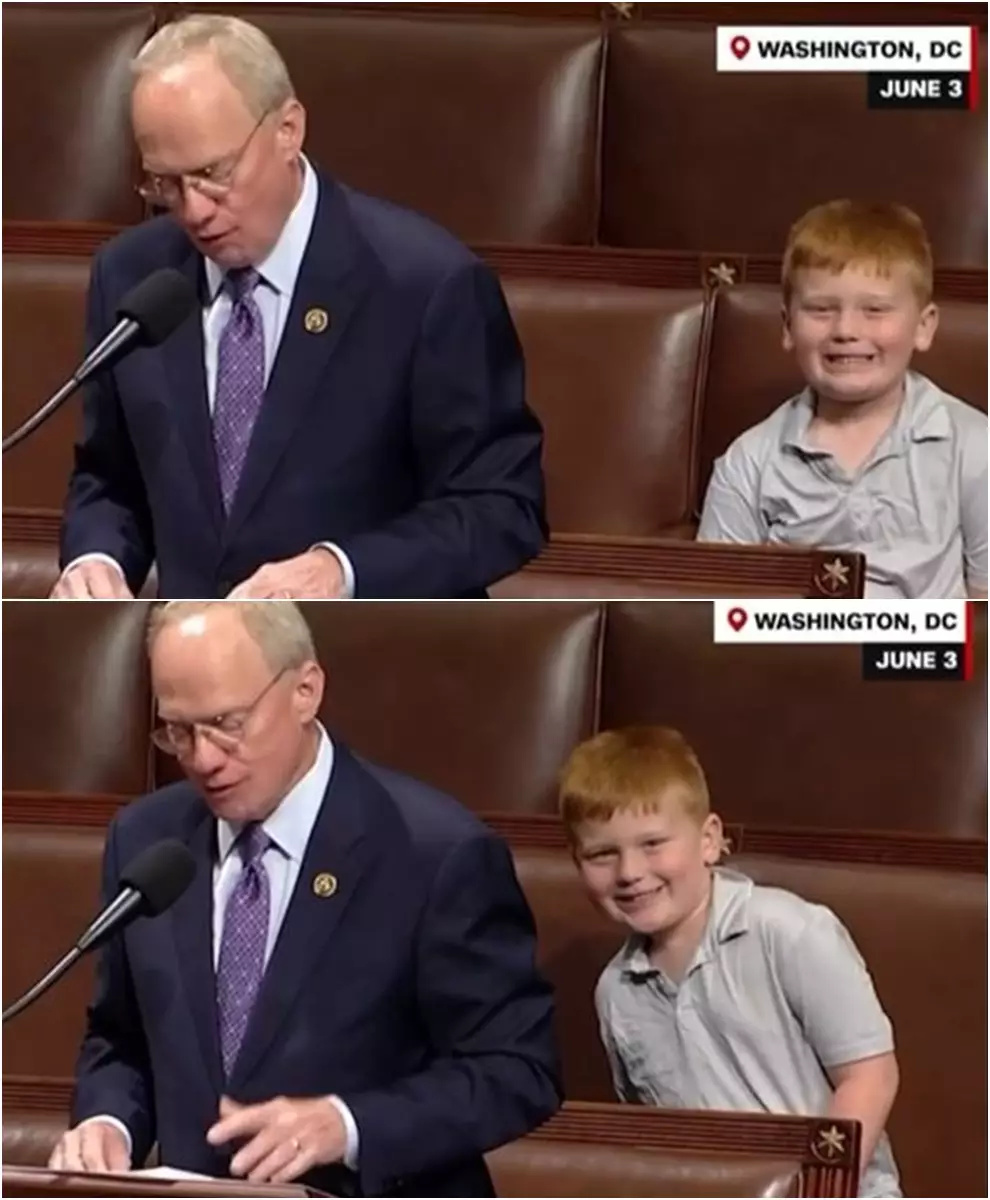 Momen anak politisi pamer wajah konyol saat ayahnya pidato Twitter