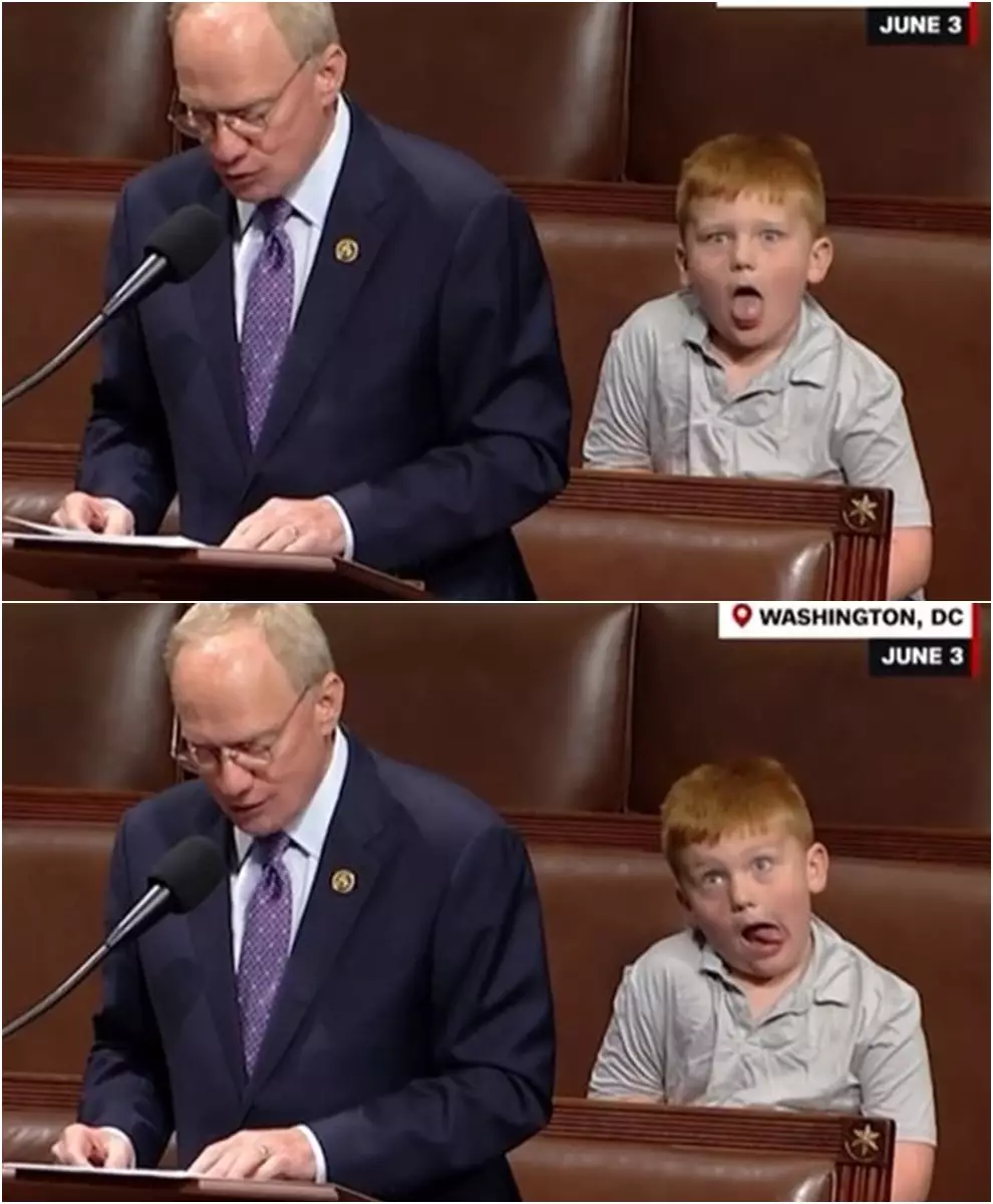 Momen anak politisi pamer wajah konyol saat ayahnya pidato Twitter