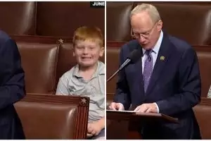 Momen anak politisi pamer wajah konyol saat ayahnya pidato di Kongres AS, ternyata ini alasannya