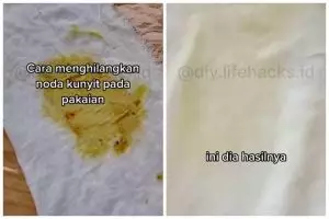 Bukan digosok sitrun, ini trik mudah hilangkan noda kunyit di baju cuma pakai 3 bahan dapur