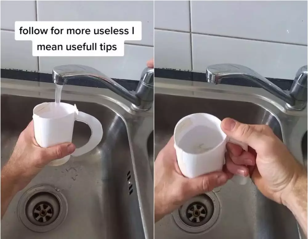 lifehack nyeleneh bikin gelas sekali pakai TikTok