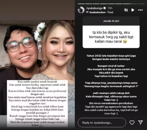 Riyuka Bunga bongkar perselingkuhan © berbagai sumber