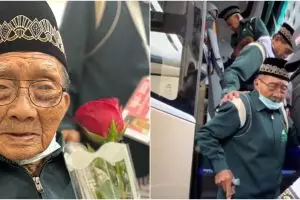 Harjo Mislan veteran 45 ikut perang lawan Belanda jadi jemaah haji tertua, berangkat di usia 110 tahun