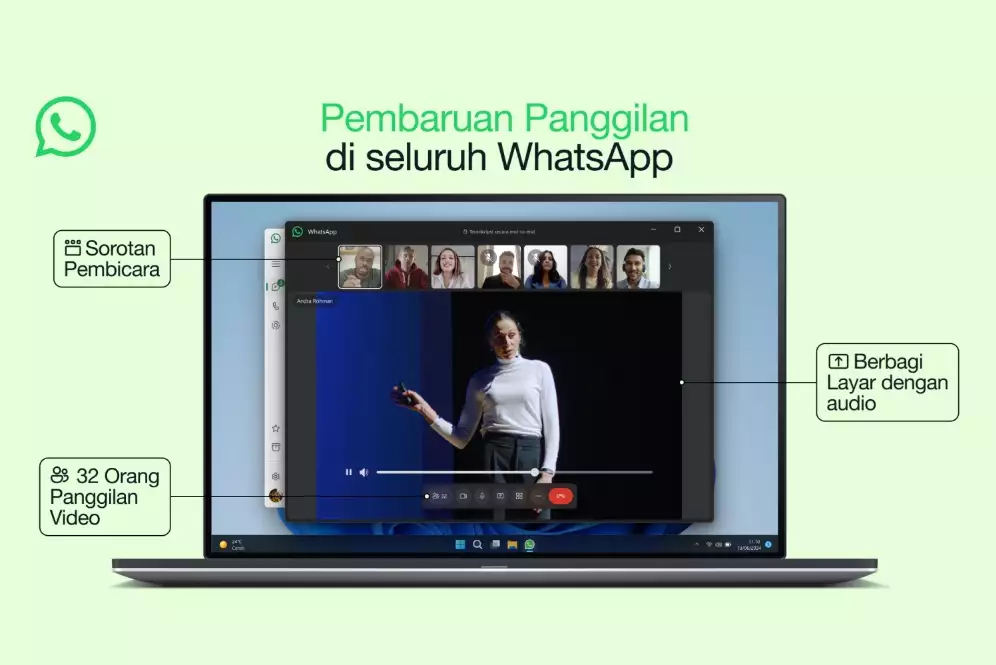 WhatsApp perbarui fitur panggilan video dan panggilan grup, sekarang bisa sampai 32 peserta 