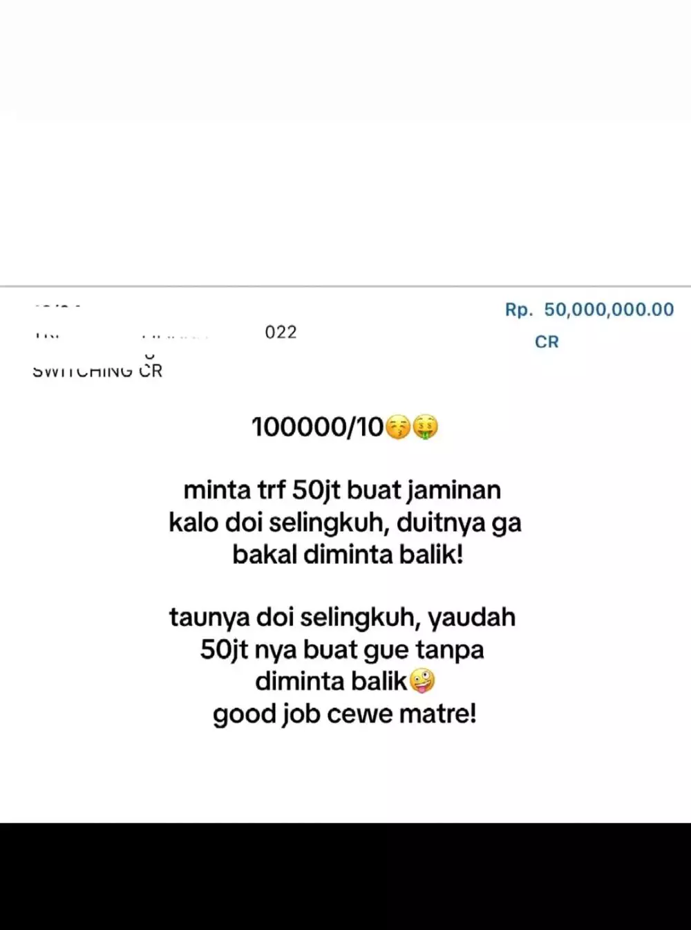 minta 50 juta buat jaminan biar tidak selingkuh © TikTok minta 50 juta buat jaminan biar tidak selingkuh © TikTok
