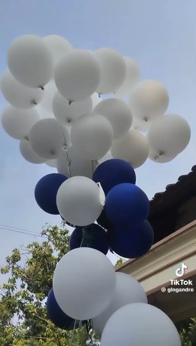 balon helium acara wisuda SMP Mojokerto © TikTok balon helium acara wisuda SMP Mojokerto © TikTok