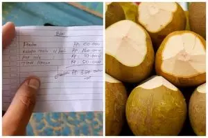 Terkejut harga 1 kelapa muda Rp40 ribu di Pantai Wong Kito, warganet ini auto geram