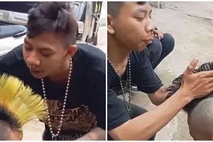 Bukan pakai hair spray, ternyata cara menyisir rambut anak punk biar mohawk ini alatnya nggak terduga