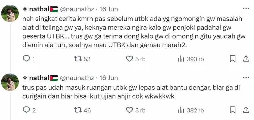 tunarungu jadi peserta SNBT dikira joki © 2024 X