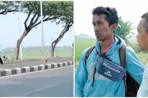 Diturunin sopir karena ketiduran, kisah kenek truk pulang jalan kaki dari Demak ke Surabaya ini pilu