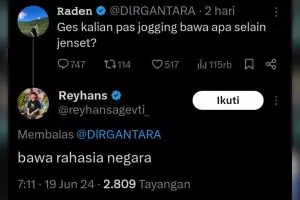 11 Jawaban kocak saat ditanya bawa apa ketika jogging ini absurdnya nggak ketulungan, bikin nyengir