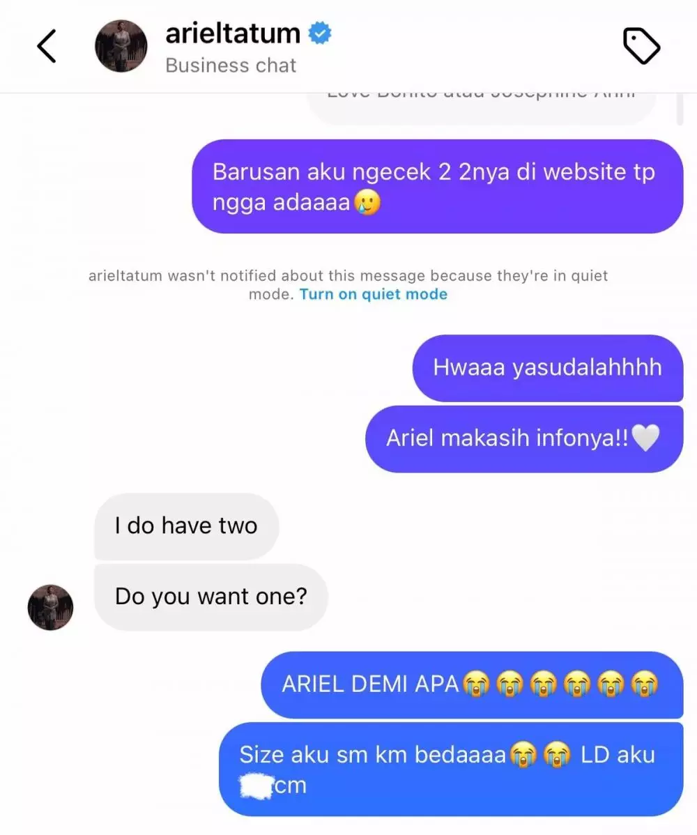 penggemar dapat baju gratis dari ariel tatum © TikTok