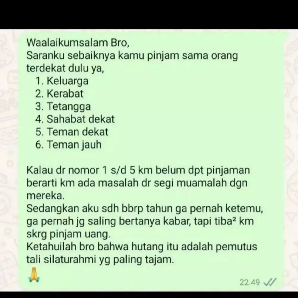 teman lama tiba-tiba ngechat pinjam uang Berbagai sumber