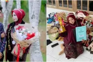 Viral wanita pakai toga dan selempang bergelar MIPA saat rayakan kelulusan SMA, aksinya tuai hujatan