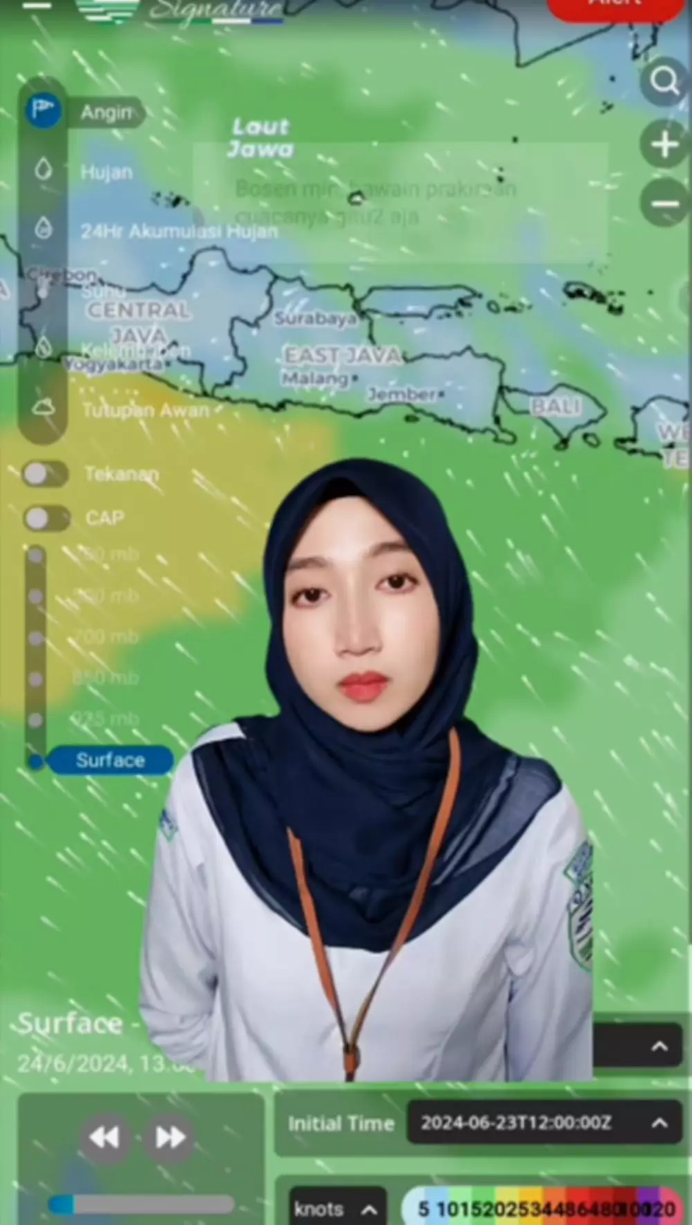 Cara unik wanita bawakan prakiraan cuaca © 2024 Instagram