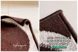 Bukan digulung ulang ke arah sebaliknya, ini cara atasi ujung karpet menggulung pakai 1 alat dapur