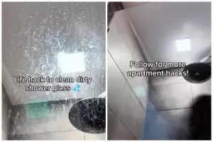 Bukan digosok sitrun, ini cara bersihkan kaca kamar mandi agar bening cuma tambah 1 bahan dapur