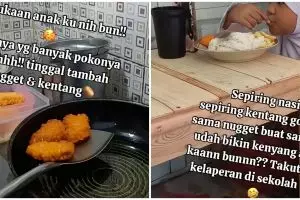 Ditegur karena kasih porsi berlebih dan tidak sehat untuk sarapan anak, sikap ibu ini bikin heran