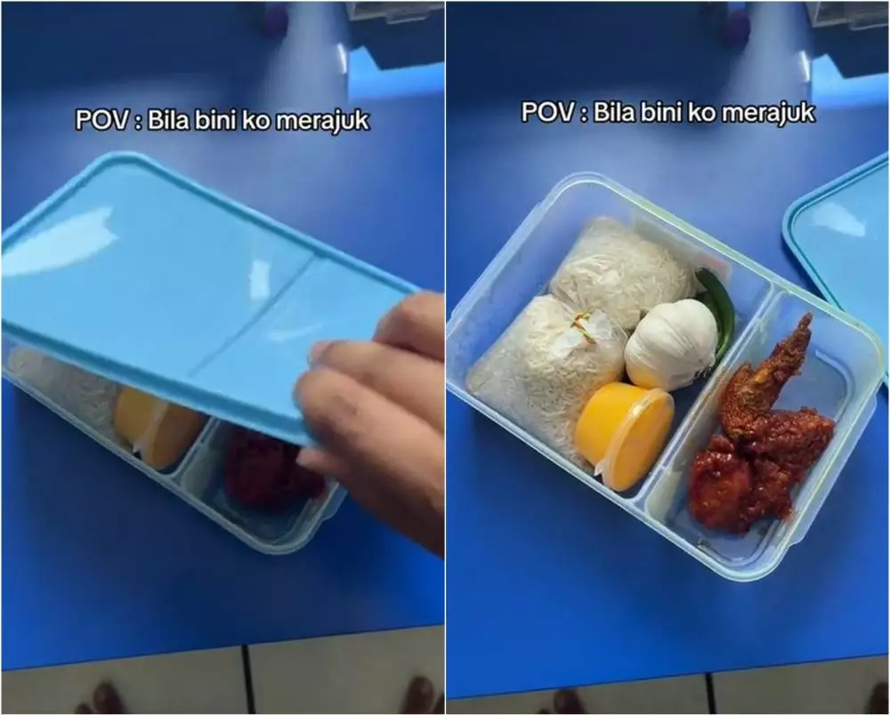 Momen apes pria dibawakan bekal istrinya TikTok Momen apes pria dibawakan bekal istrinya TikTok