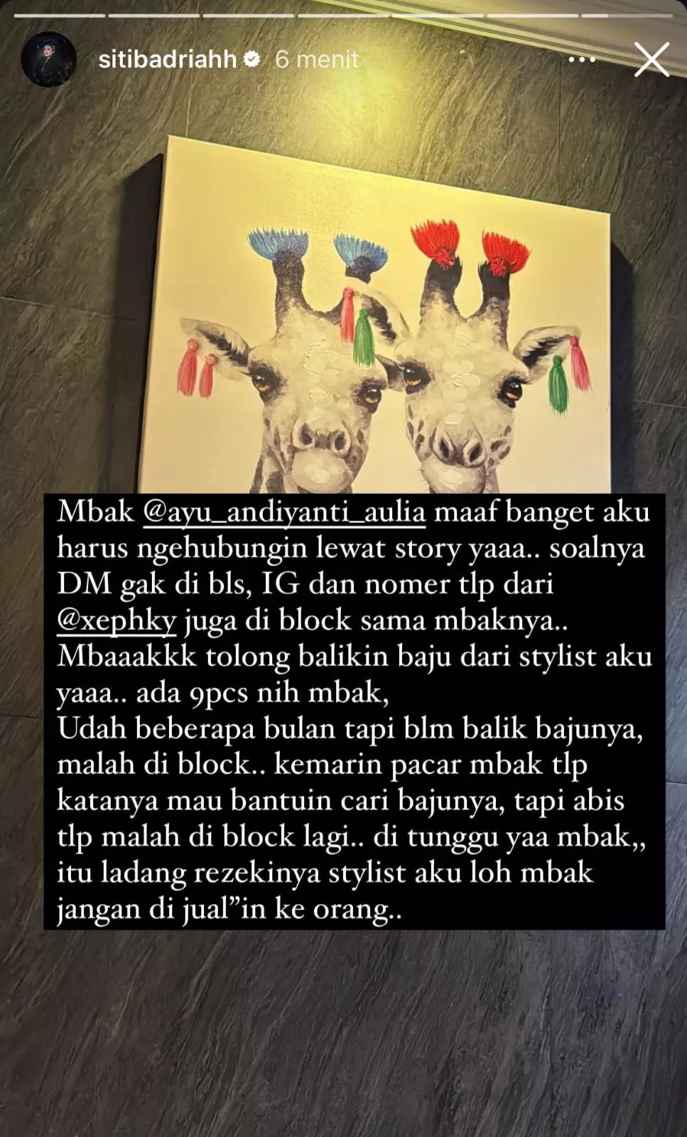 Ayu Aulia meradang ditegur Siti Badriah  berbagai sumber