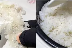 Tanpa beras ketan, ini trik menanak nasi agar hasilnya pulen dan tak kering pakai 1 bahan dapur