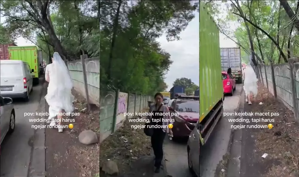 pengantin lari-larian terjebak macet biar tak telat akad © 2024 brilio.net pengantin lari-larian terjebak macet biar tak telat akad © 2024 brilio.net