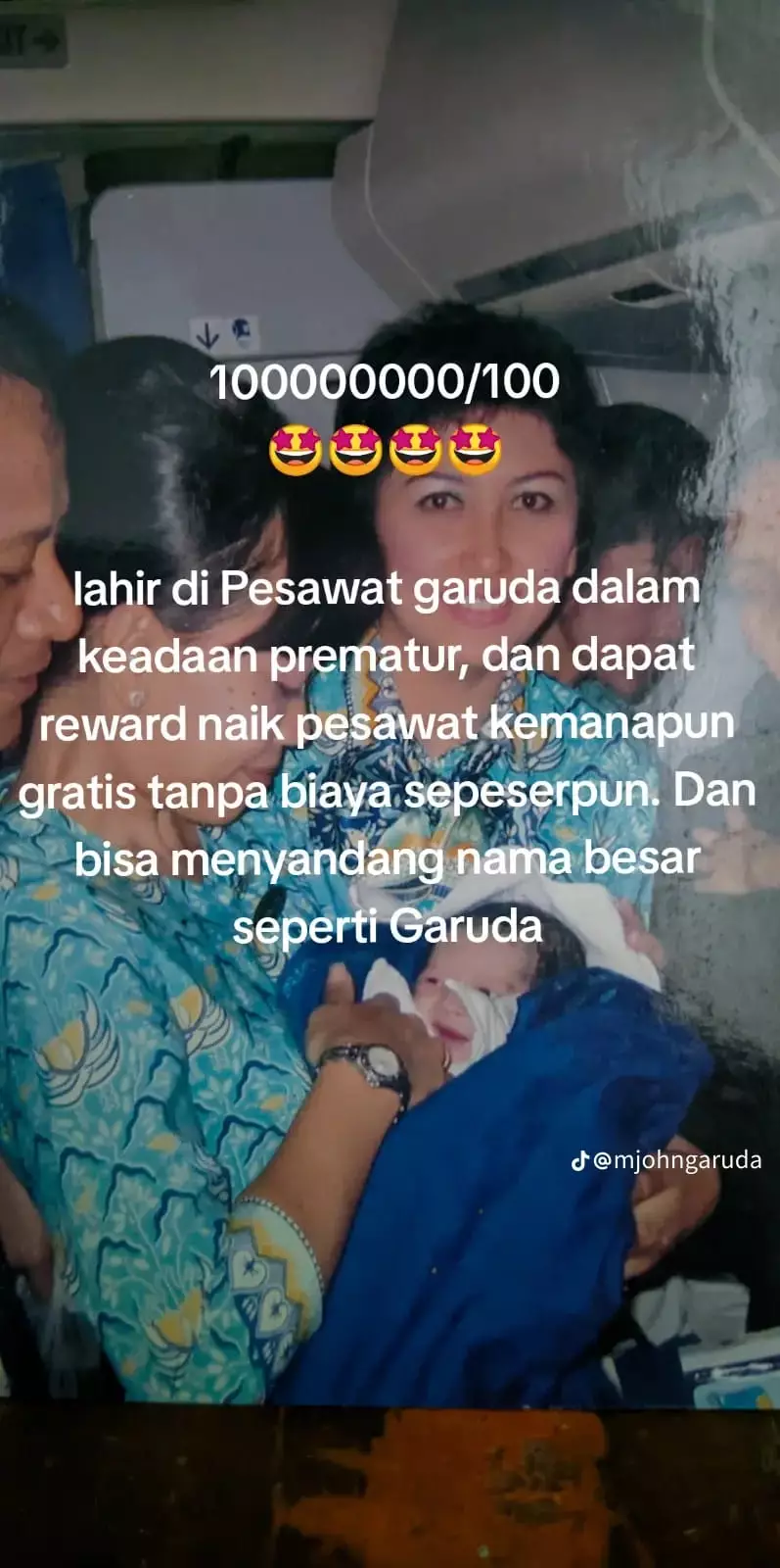 Pria asal Madiun ini dapat hadiah naik pesawat gratis seumur hidup TikTok/@mjohngaruda