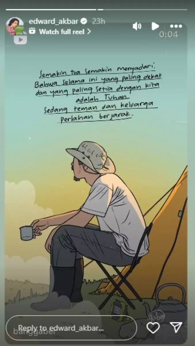 reaksi Edward Akbar digugat cerai © Instagram