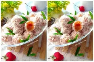 Cara membuat klepon ubi kuning isi gula putih, enak dan simpel cuma 5 langkah