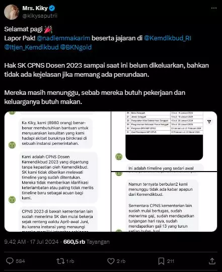 sk cpns dosen kemendikbud 2023 belum diberikan © 2024 X