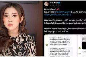 Viral di X, Hak SK CPNS Dosen Kemendikbud 2023 belum diberikan, Kiky Saputri sentil Nadiem Makarim